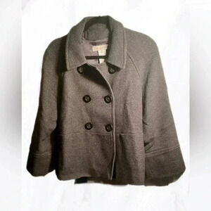 Gerard Darel double breasted  grew long sleeve wool waist jacket 42